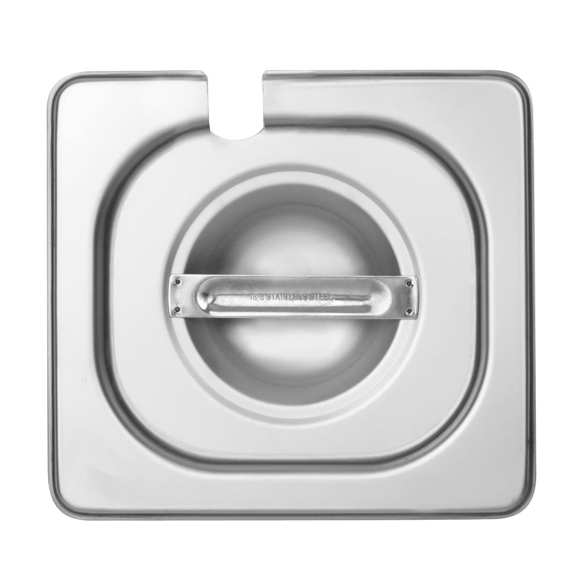 Rostfri lock till kantin med uttag för ösa, GN 1/6