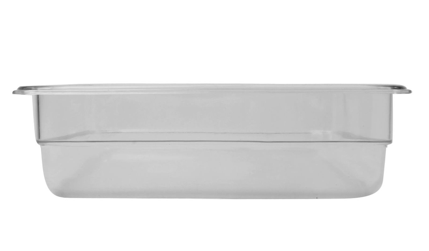 Klar plastkopp med måtten 265x325x65mm och 4-liters volym