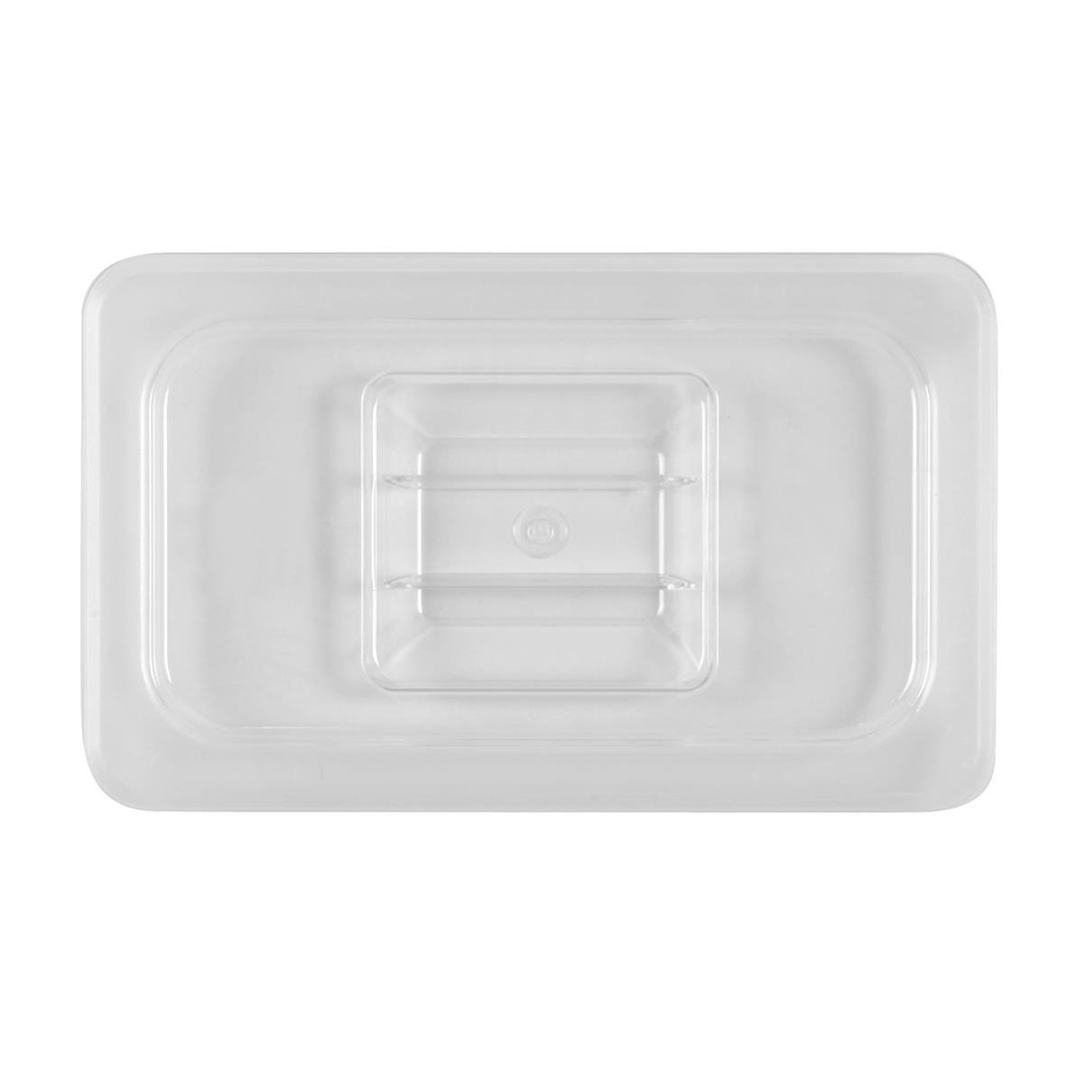 Transparent lock till kantin med klar plast och metallhake