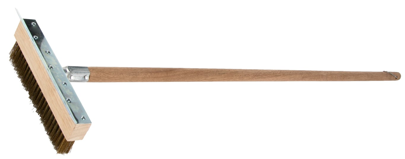 Pizzaborste/skrapa Exxent med trähandtag och borstar i metall