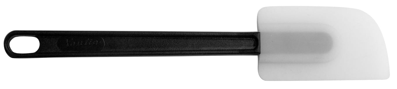 Slickepott 25cm med svart handtag och vit sked