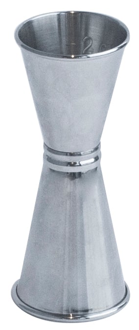 Stål jigger för mätning av 2/4 cl dryck, konformad med måttmarkering