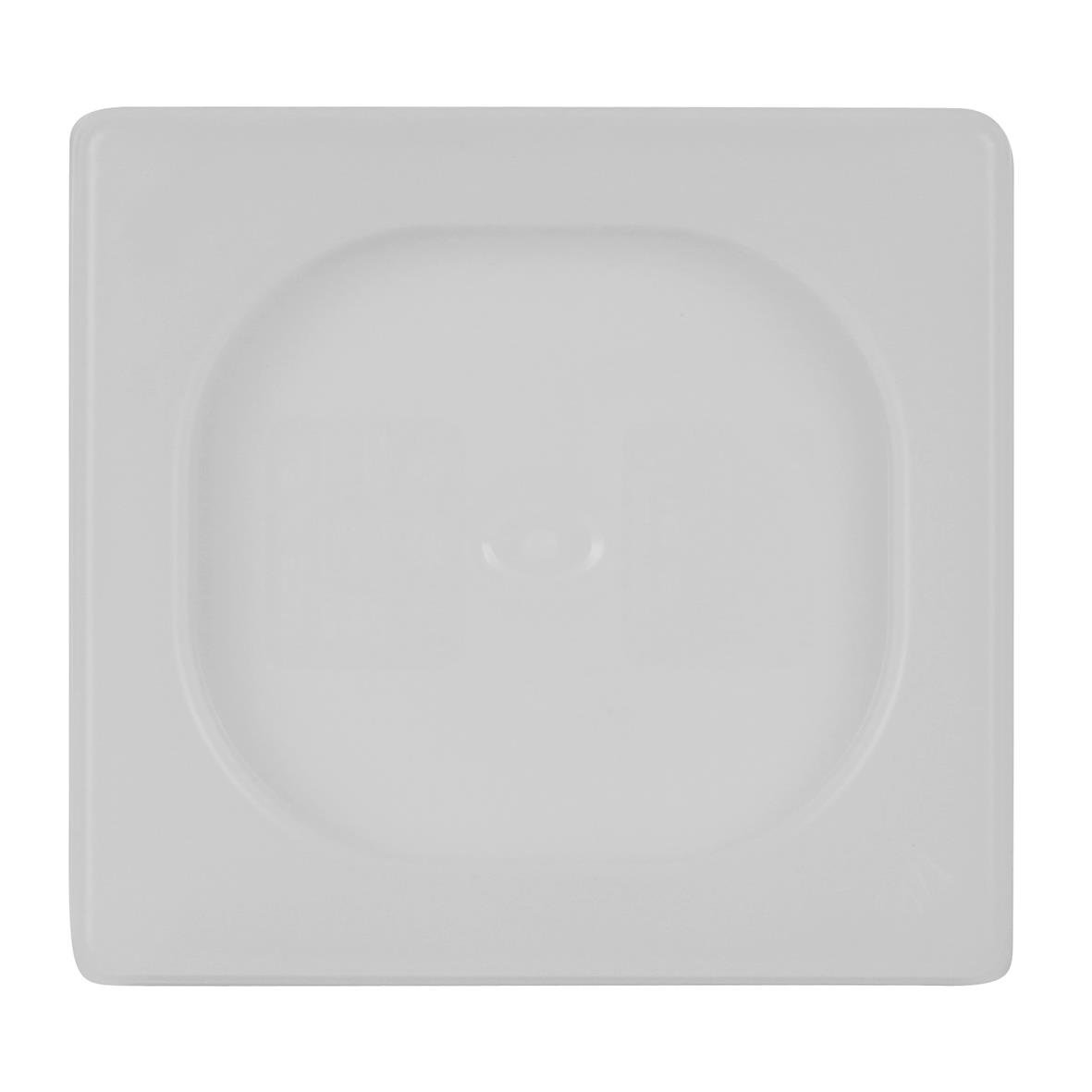 Vit lås till kantin, plastmaterial, kvadratisk form, klar design