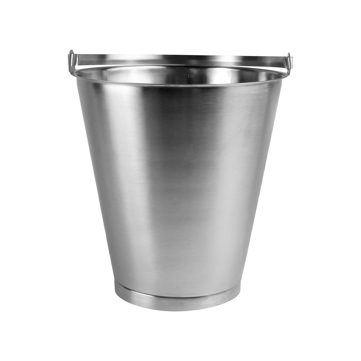 Stålhink med bottenband och handtag, 15 liter kapacitet