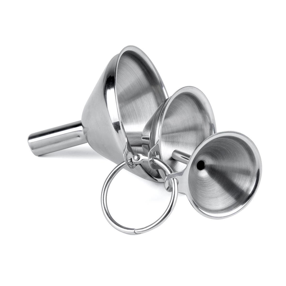 Trattset Exxent 3 delar i rostfritt stål 18/8 med ring för enkel förvaring