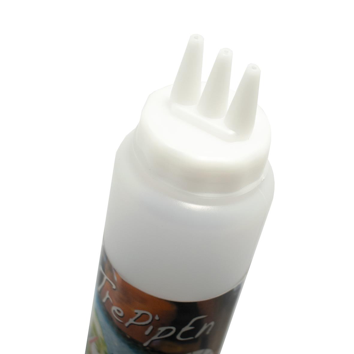 Vit dressingflaska med tre pipar och 25cl volym