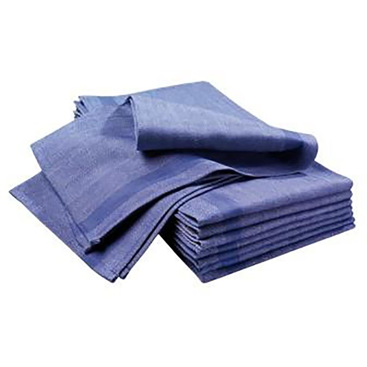 Blå handdukar i bomull med storlek 50x80cm, staplade och vikta