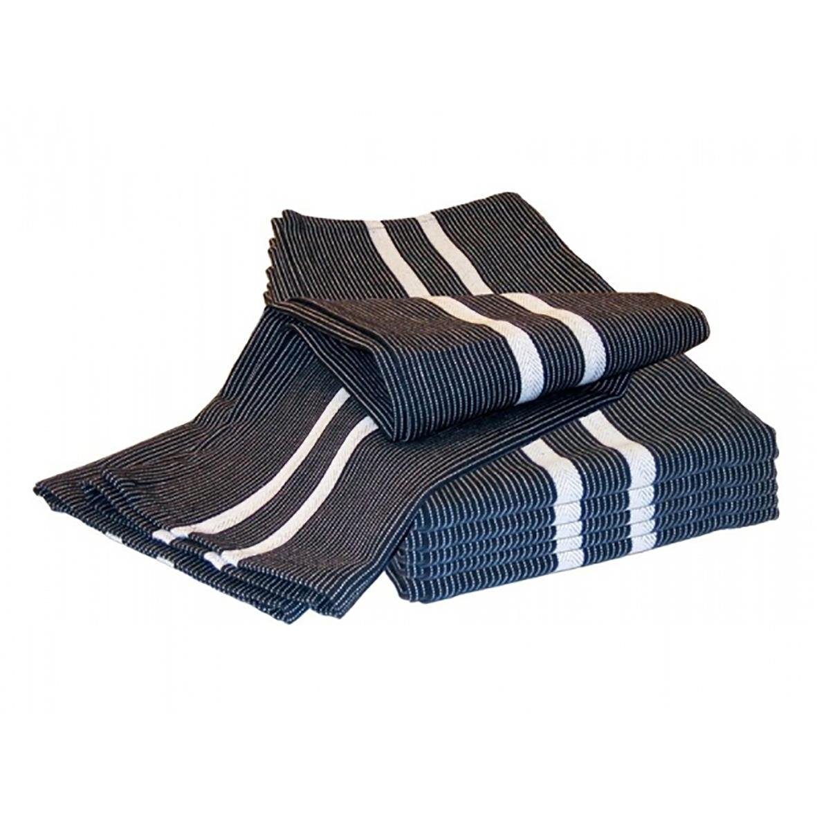 Svartvita handdukar i bomull med randig mönster, storlek 50x70cm