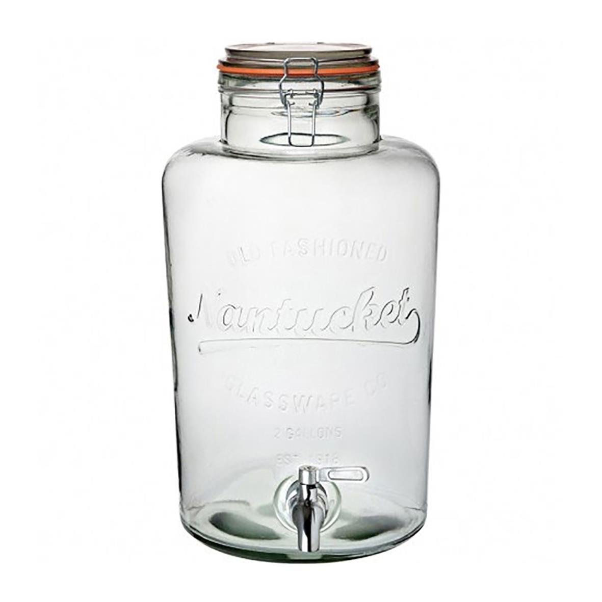 Glasbehållare med kran och lock, 8,5 liter