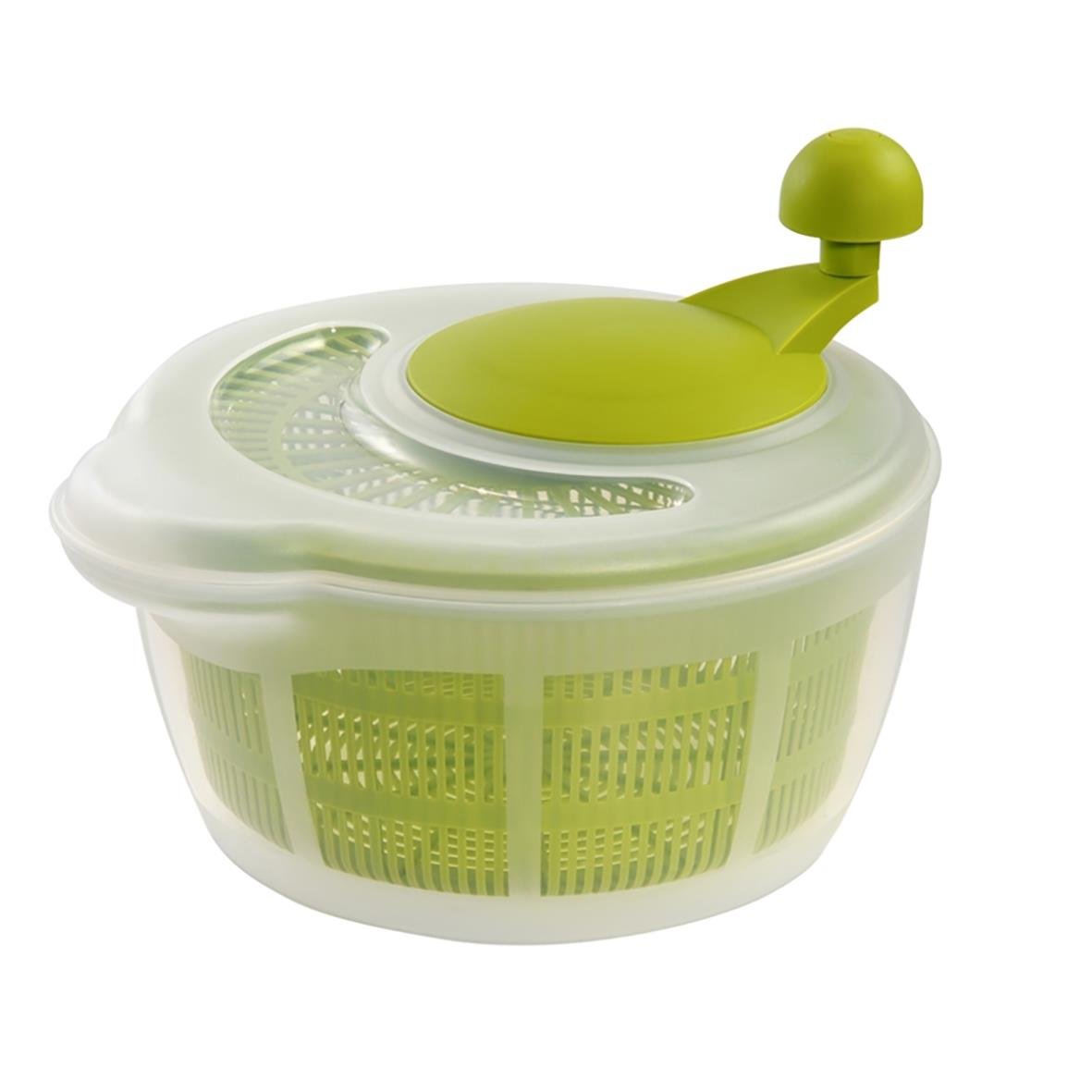 Salladsslunga i plast med lock och handtag, 5 liter