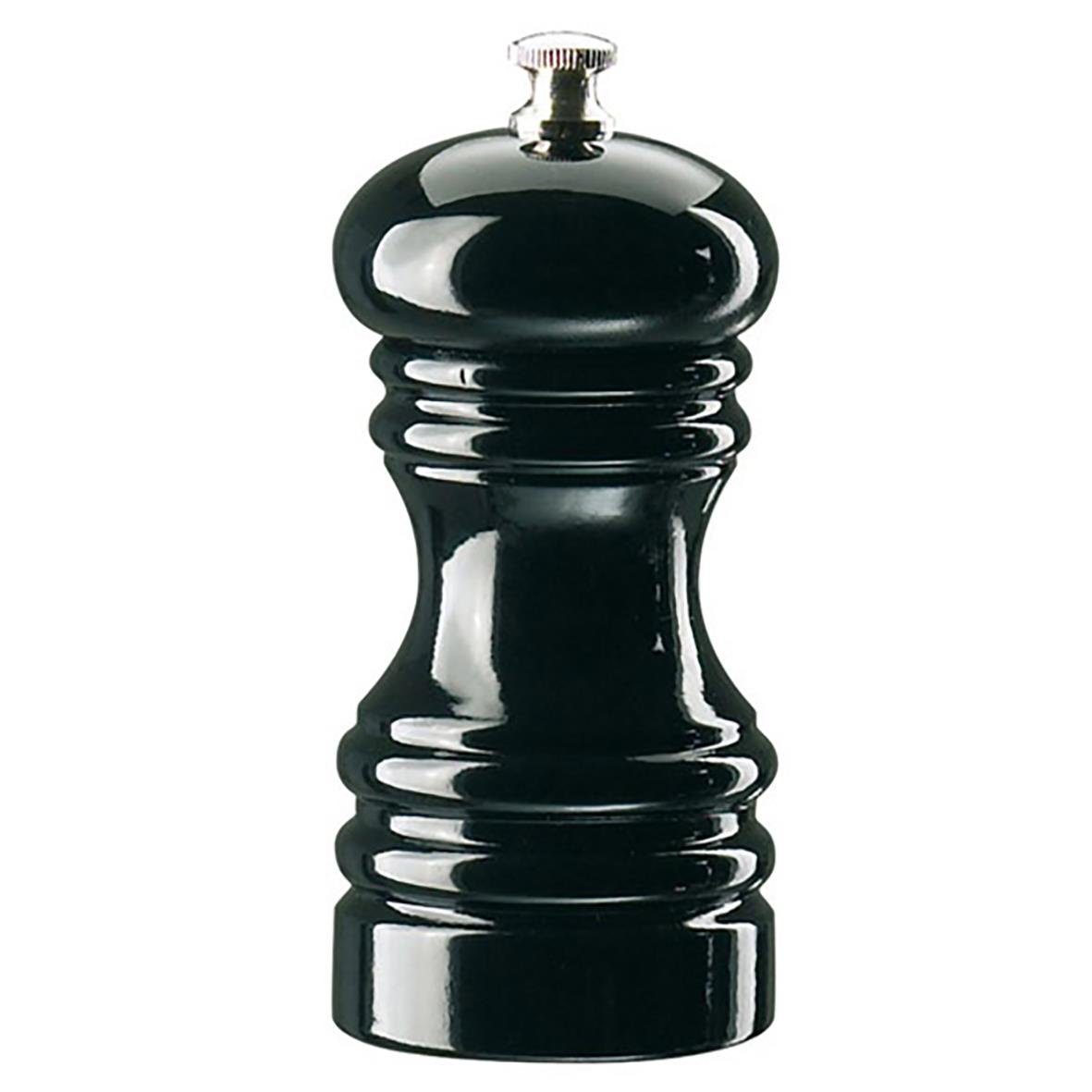 Svart saltkvarn Zassenhaus Berlin 12 cm med ribbad design