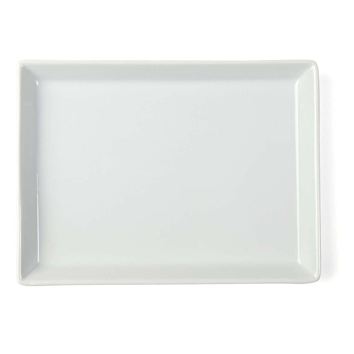 Vit rektangulär platta 20,5x15cm