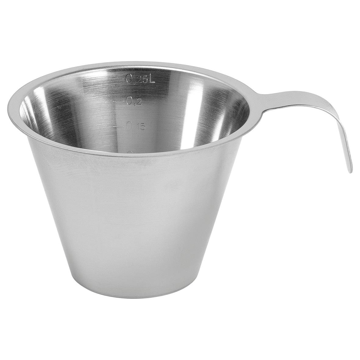 Köksmått Exxent rostfri 0,25L, liten mätkopp i rostfritt stål med handtag