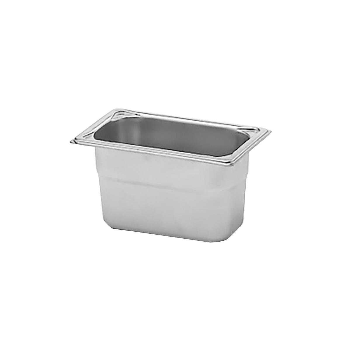 Kantinkärl i rostfritt stål, GN 1/9, 176x108x100mm, 1L, för servering eller förvaring i kök