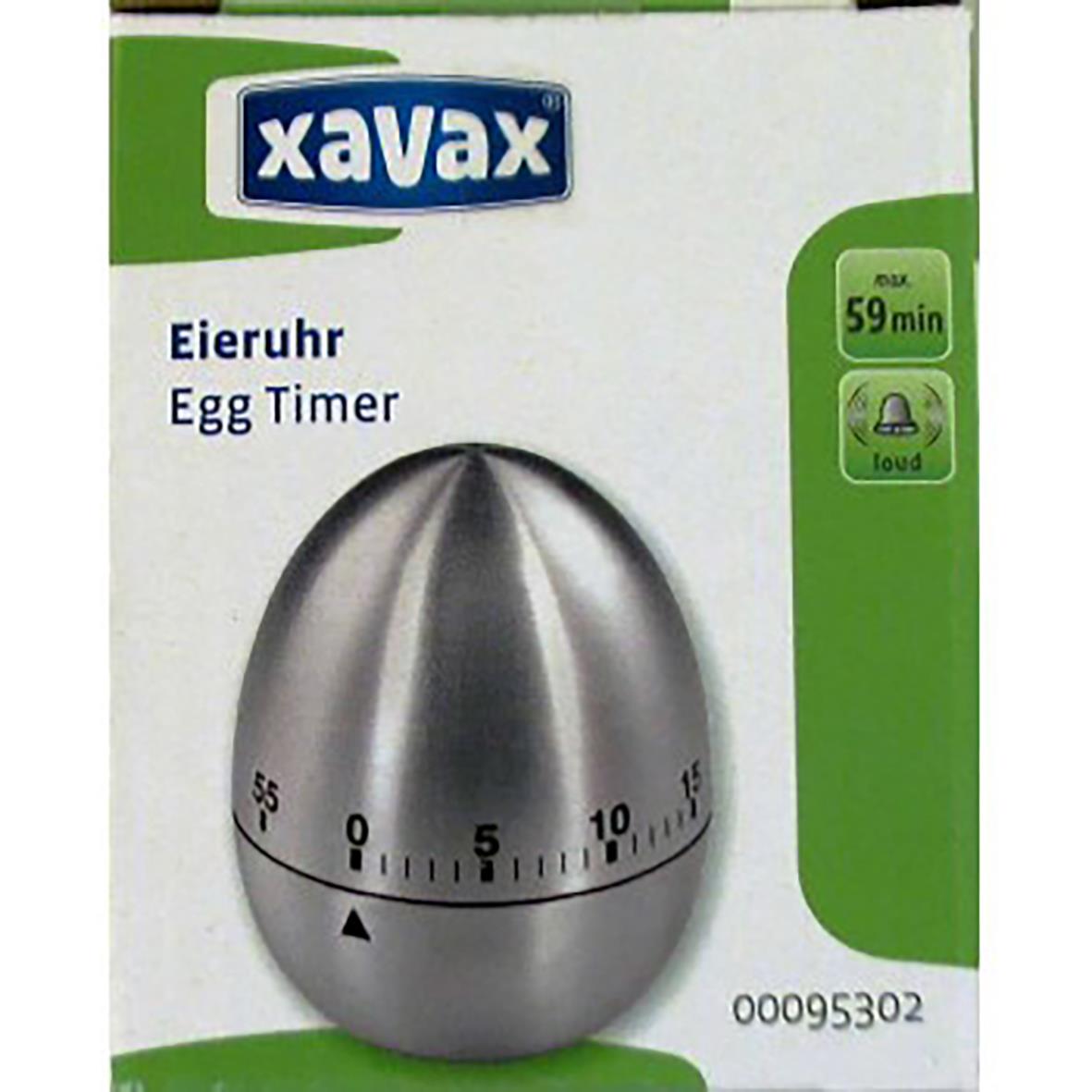 Äggformad kökstimer i rostfritt stål med 59 minuters timer och ljudsignal