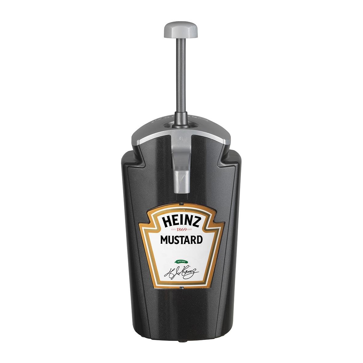 Svart Heinz-mustarddispenser stående, 2,5 kg