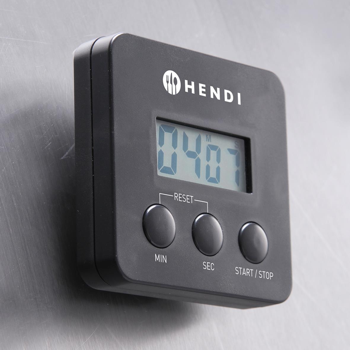 " Hendi med magnetklämma i svart, digital display och tre knappar för inställning"