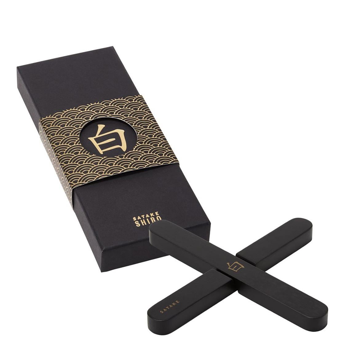 Svart magnetiskt ihopfällbart grytdunderlägg Satake Shiro i plast, 190x190mm, i förpackning