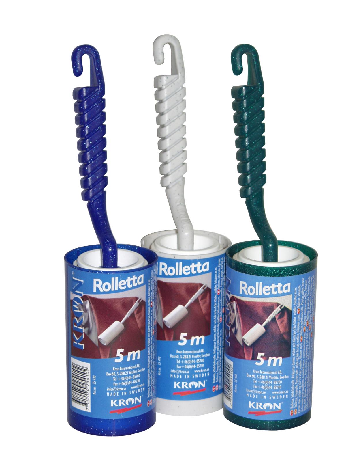 Klädvårdsrulle Kron 5m med färgglada rullar och skrapor för att ta bort ludd och hår från kläder