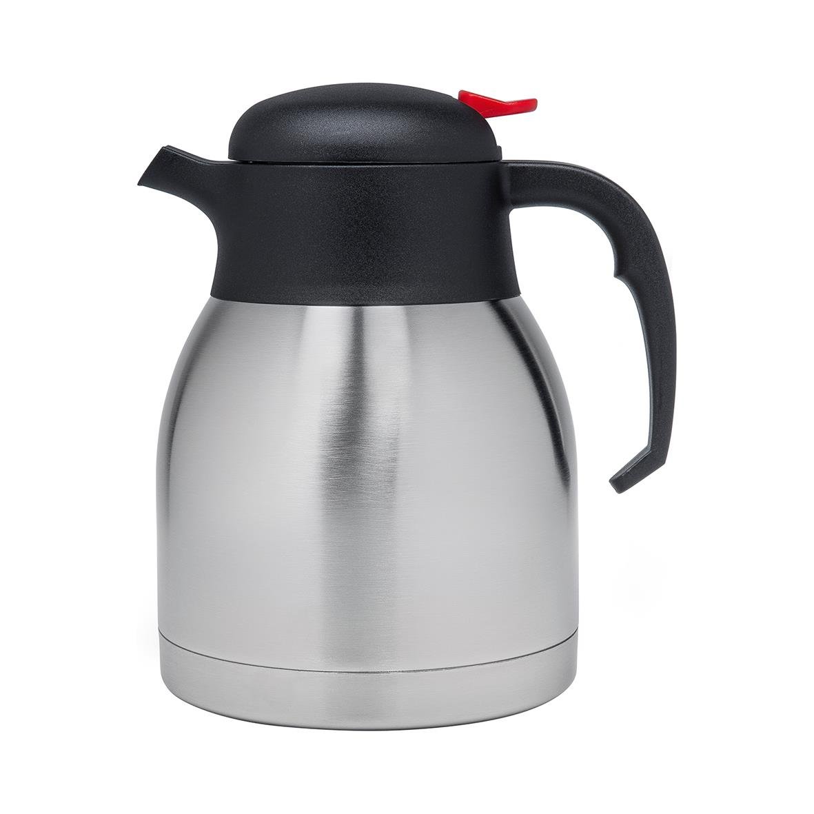 Termoskanna Exxent rostfri insats 1,5L i rostfritt stål med svart lock och handtag