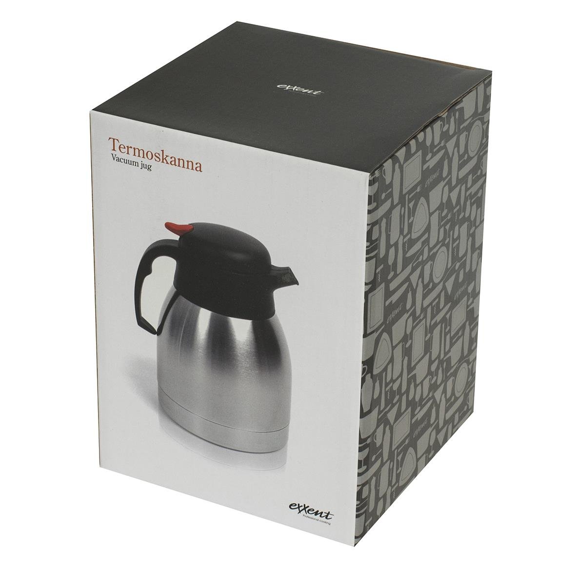 Termoskanna Exxent rostfri insats 1,5L i förpackning
