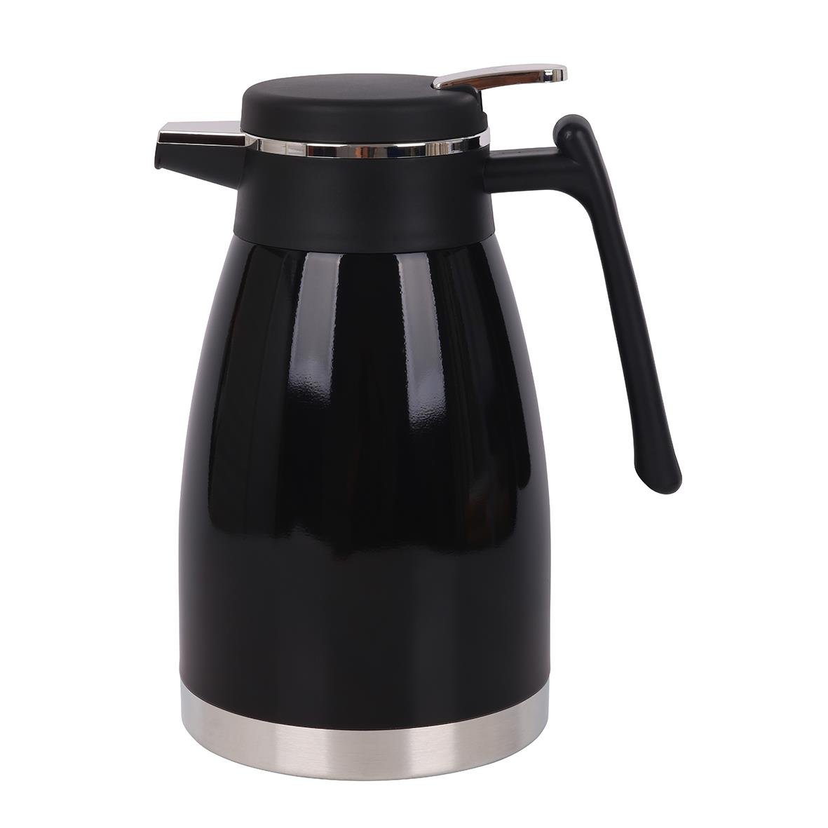 Svart ståltermos med lock och handtag för Bistro användning