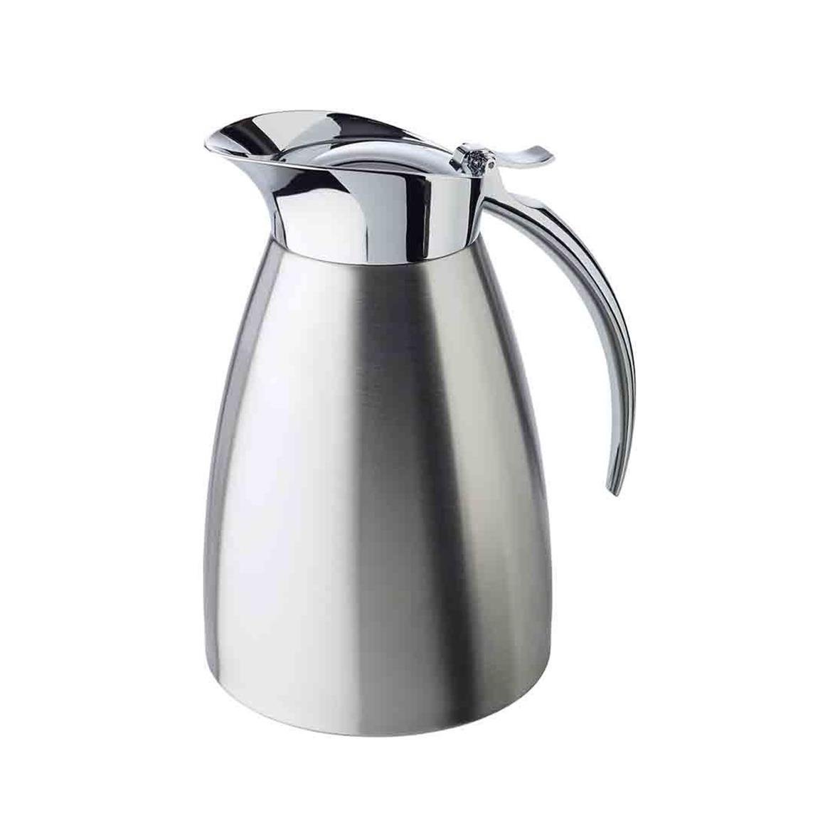 Termoskanna i rostfritt stål med lock och handtag, Ø130x195mm, 1 liter