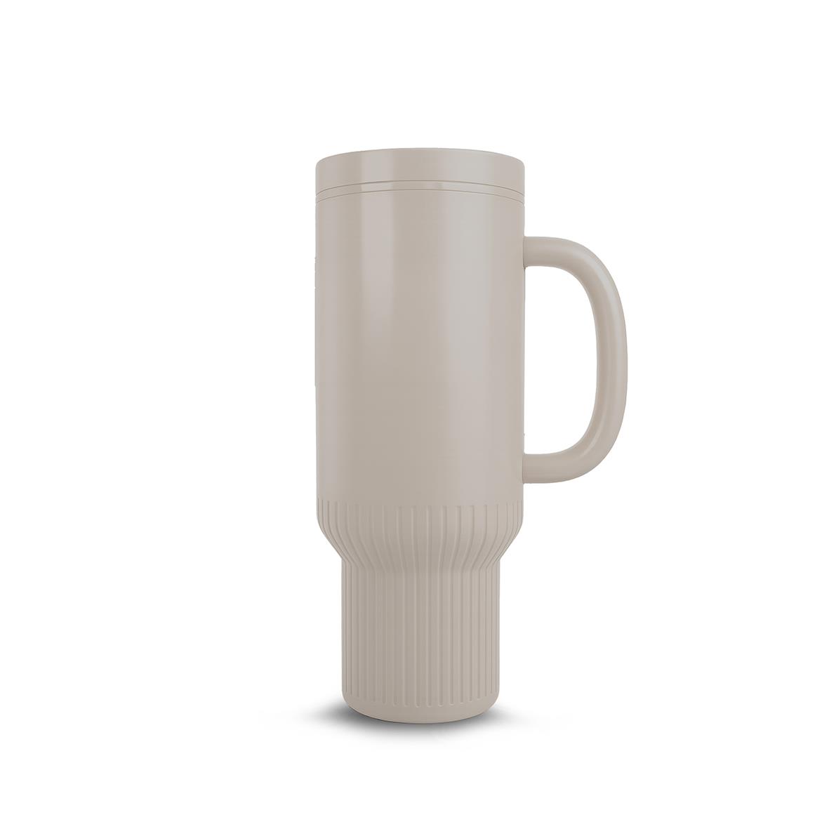 Termosmugg Sagaform Talia beige med handtag och lock