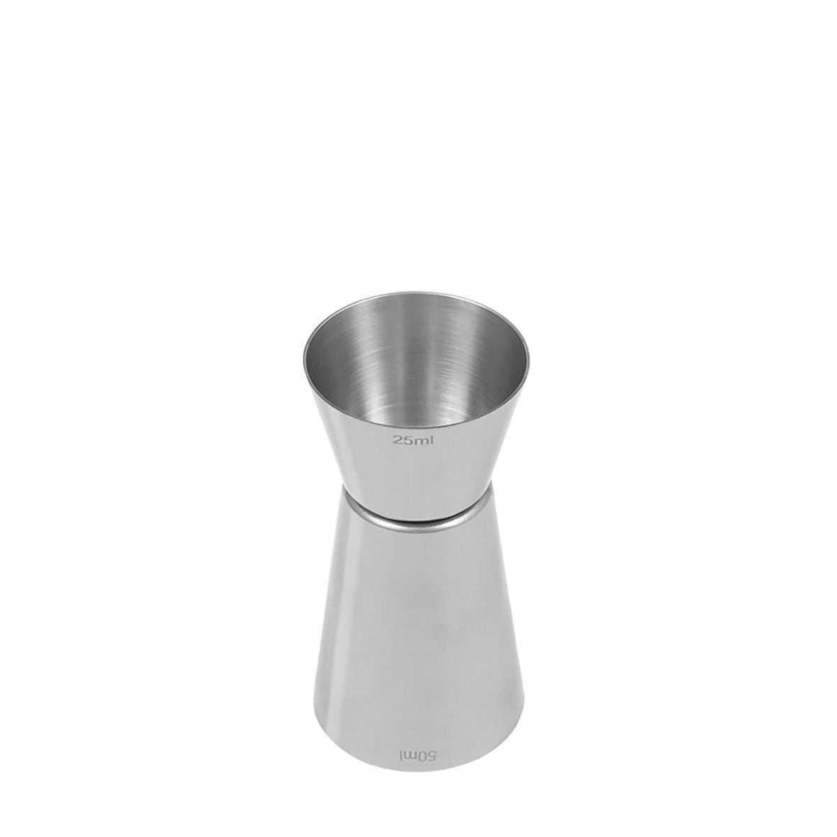 Mätmått jigger i metall med 25ml och 50ml märkning