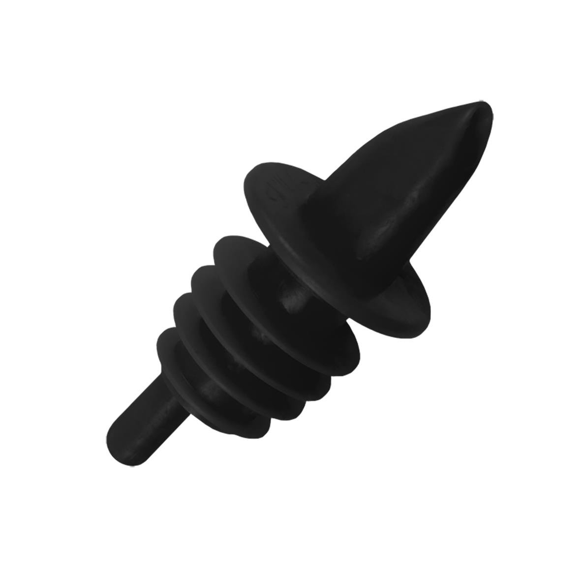 Svart droppkork av gummi med konform topp och gummiringar