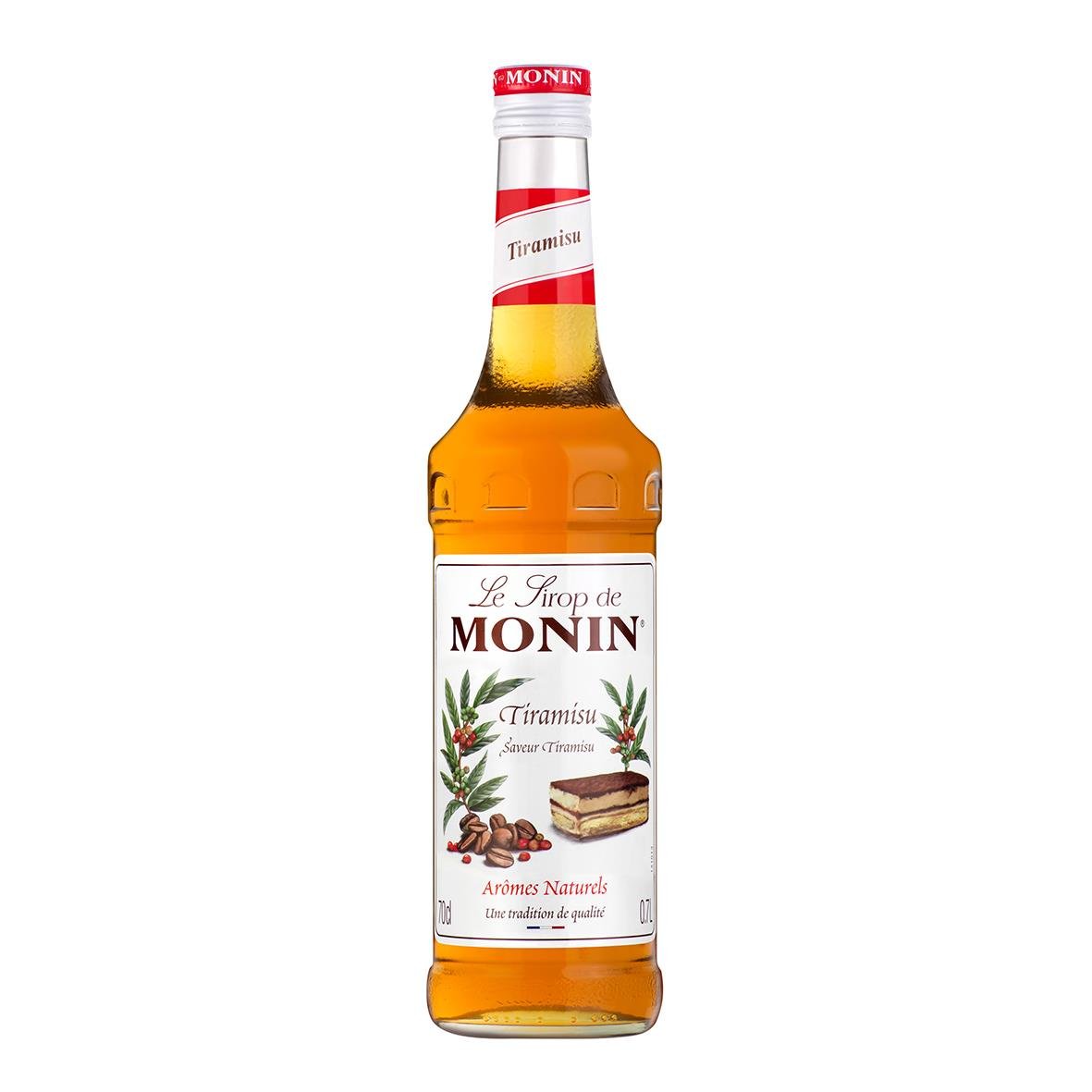 Smaksättare Monin Syrup Tiramisu 70cl i glasflaska med etikett