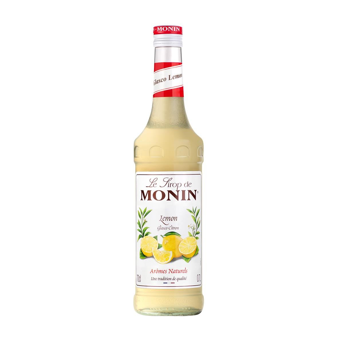 Smaksättare Monin Sirup Citron 70cl med citronbilder på etiketten