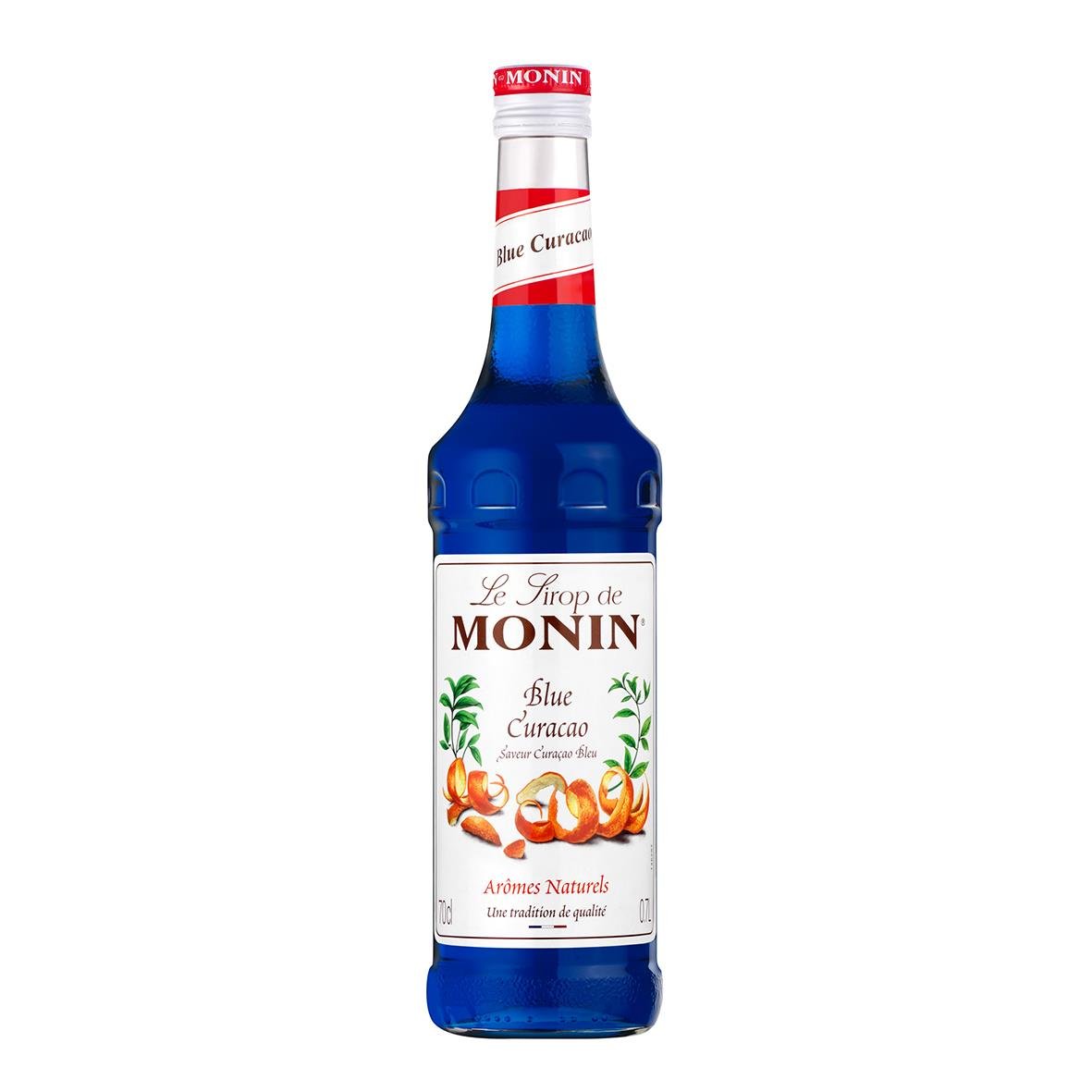 Blå Monin sirup för smaksättning, 70cl flaska