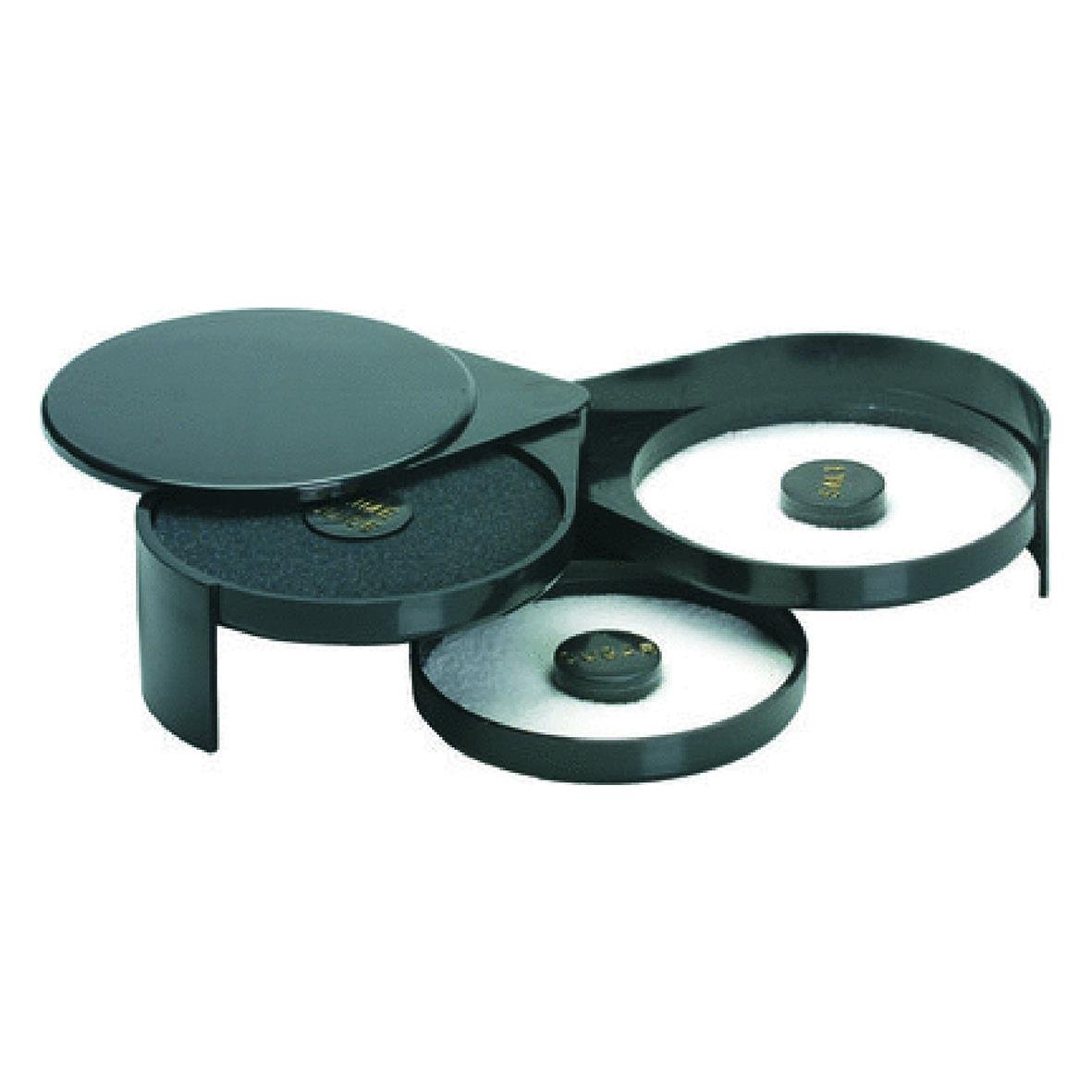 Rimmer glas för att rengöra glasytor, med cirkulära delar och en svart ram