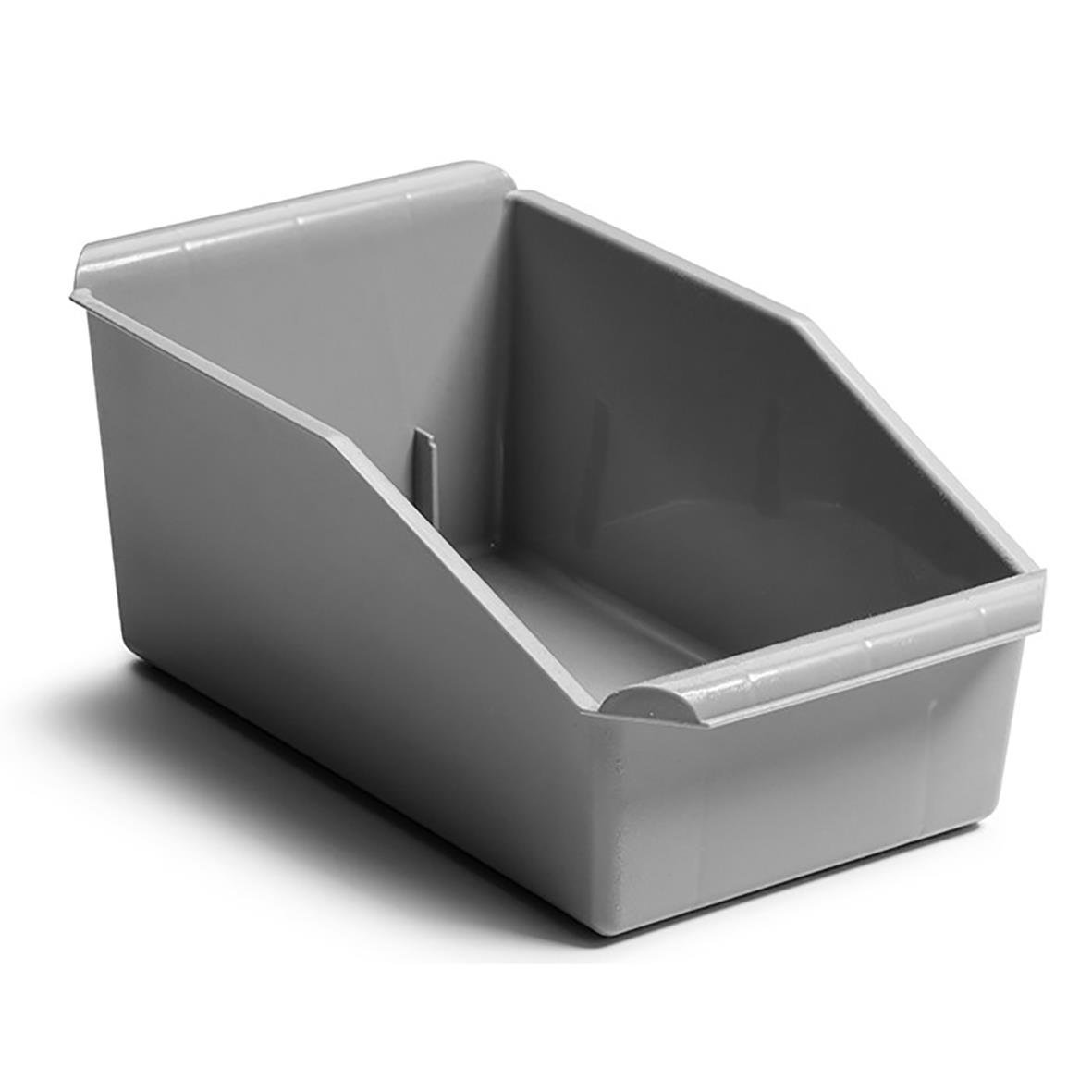 Grå besticklåda med 1 fack, mått 300x167x130 mm