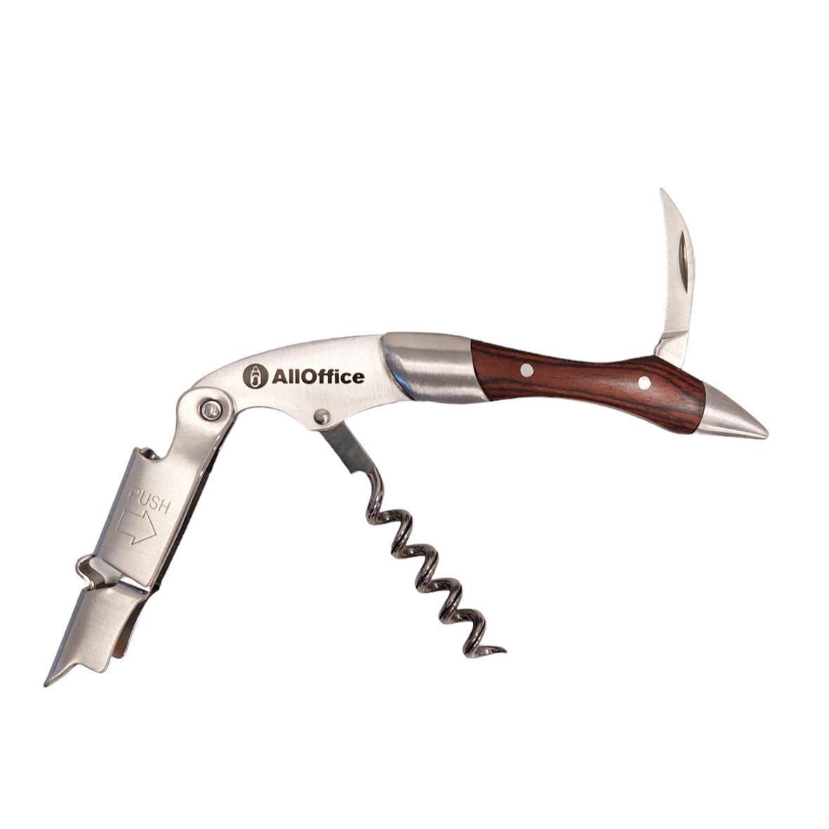 Korkskruv Coutale Sommelier med trä- och rostfritt stål, multifunktionell vinöppnare