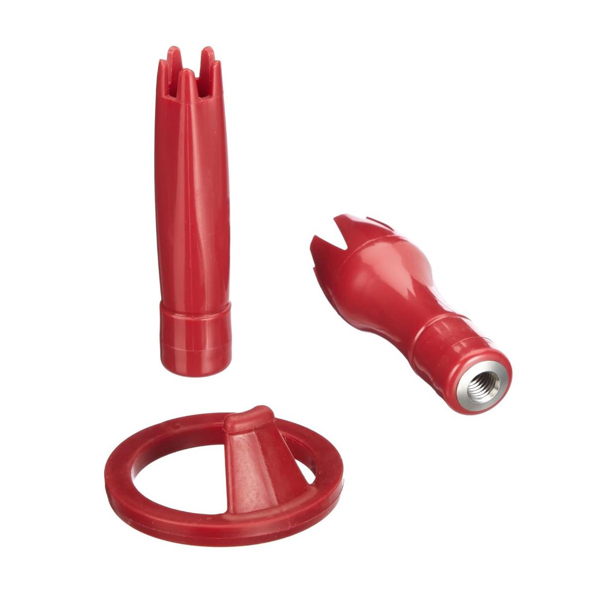 Reparationsset för gräddsifon iSi Gourmet med delar i rött plastmaterial
