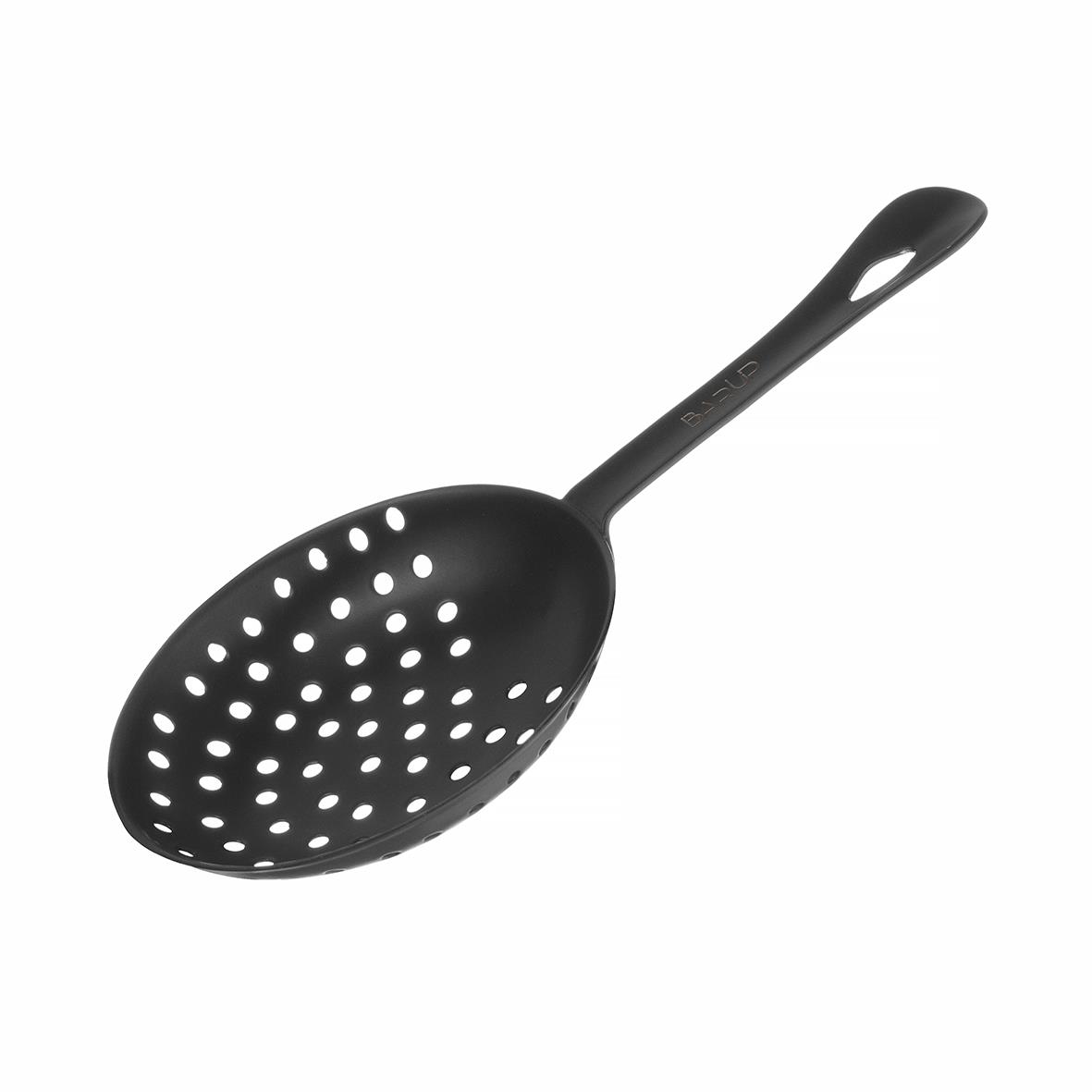 Svart hålslev med handtag för matlagning eller servering