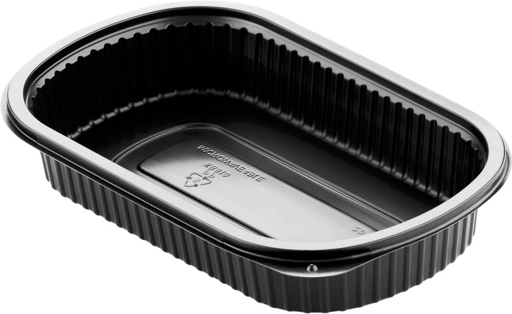 Svart plastlåda Duni Mealbox PP 240x150x40mm 800ml för matförvaring