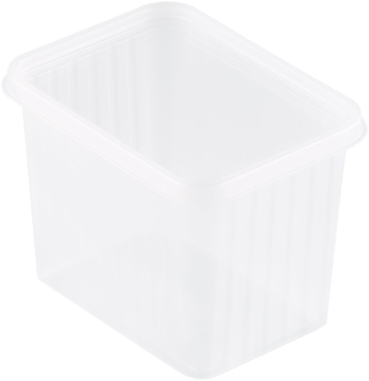 Klar plastlåda med lock, Duni Fixpack PP, 1000ml, rektangulär form