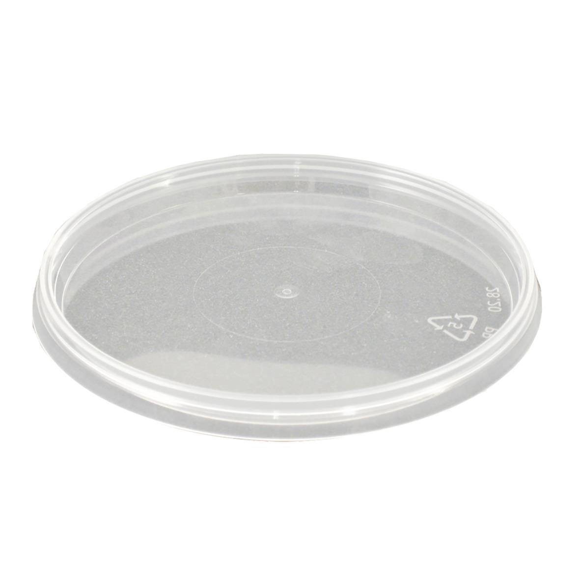 Rund, genomskinlig plastlock för plastbägare med diameter 95mm