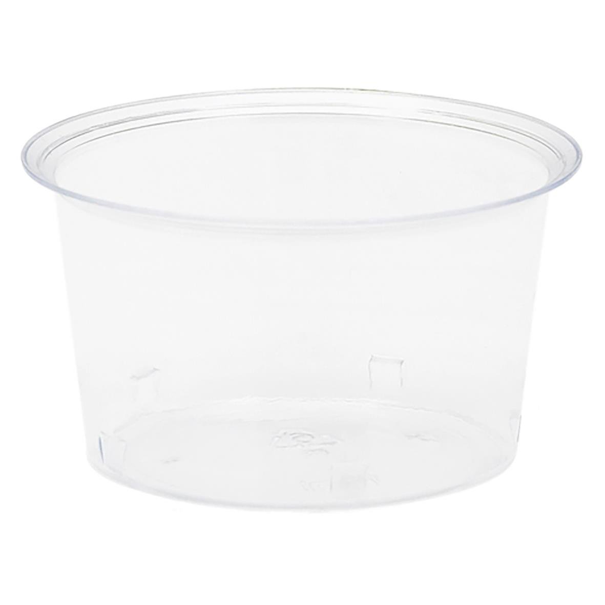 Klar rund plastbägare från Duni med volym på 180ml och diameter på 85mm