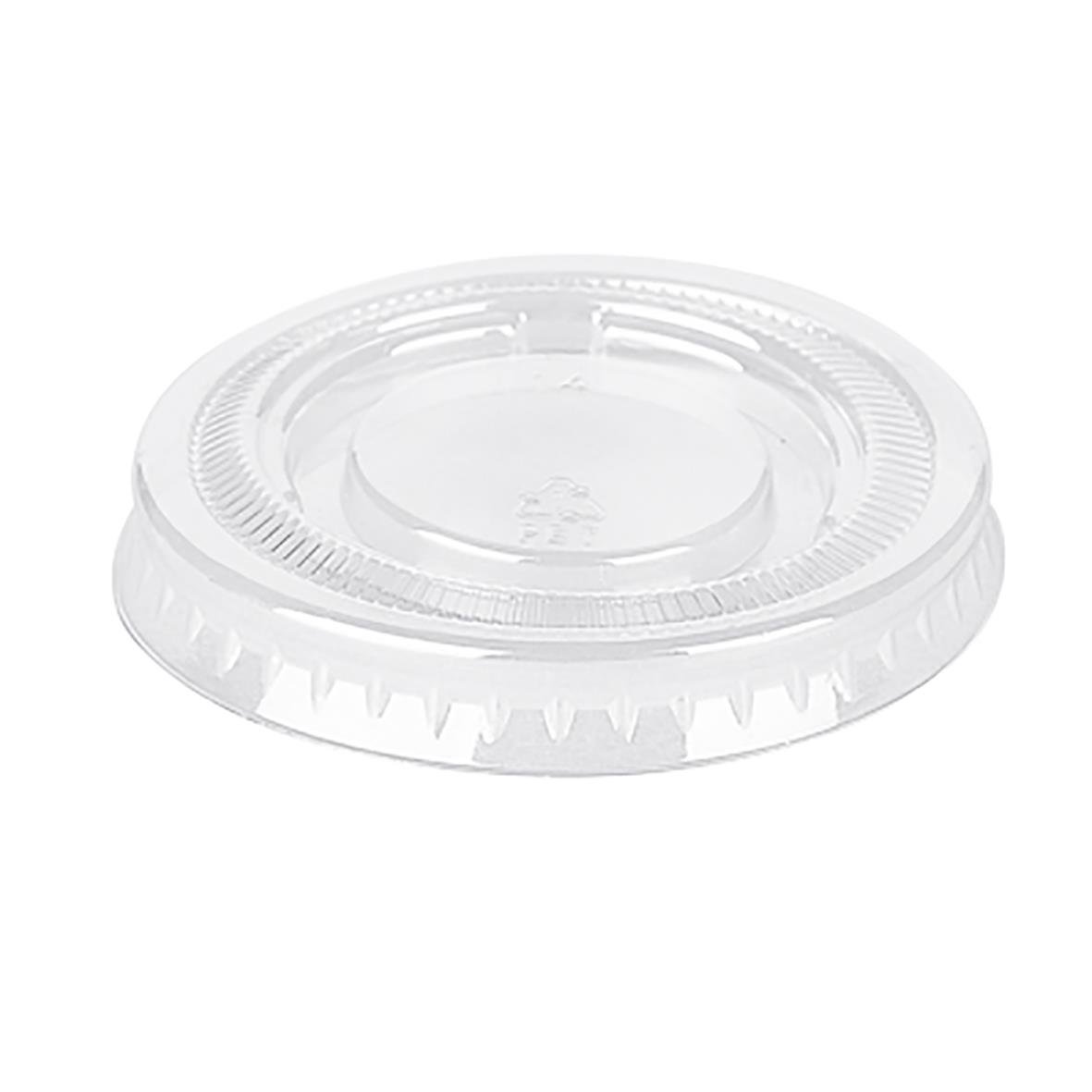 Rund plastlock till PET-bägare med diameter Ø44mm, transparent och lockad kant
