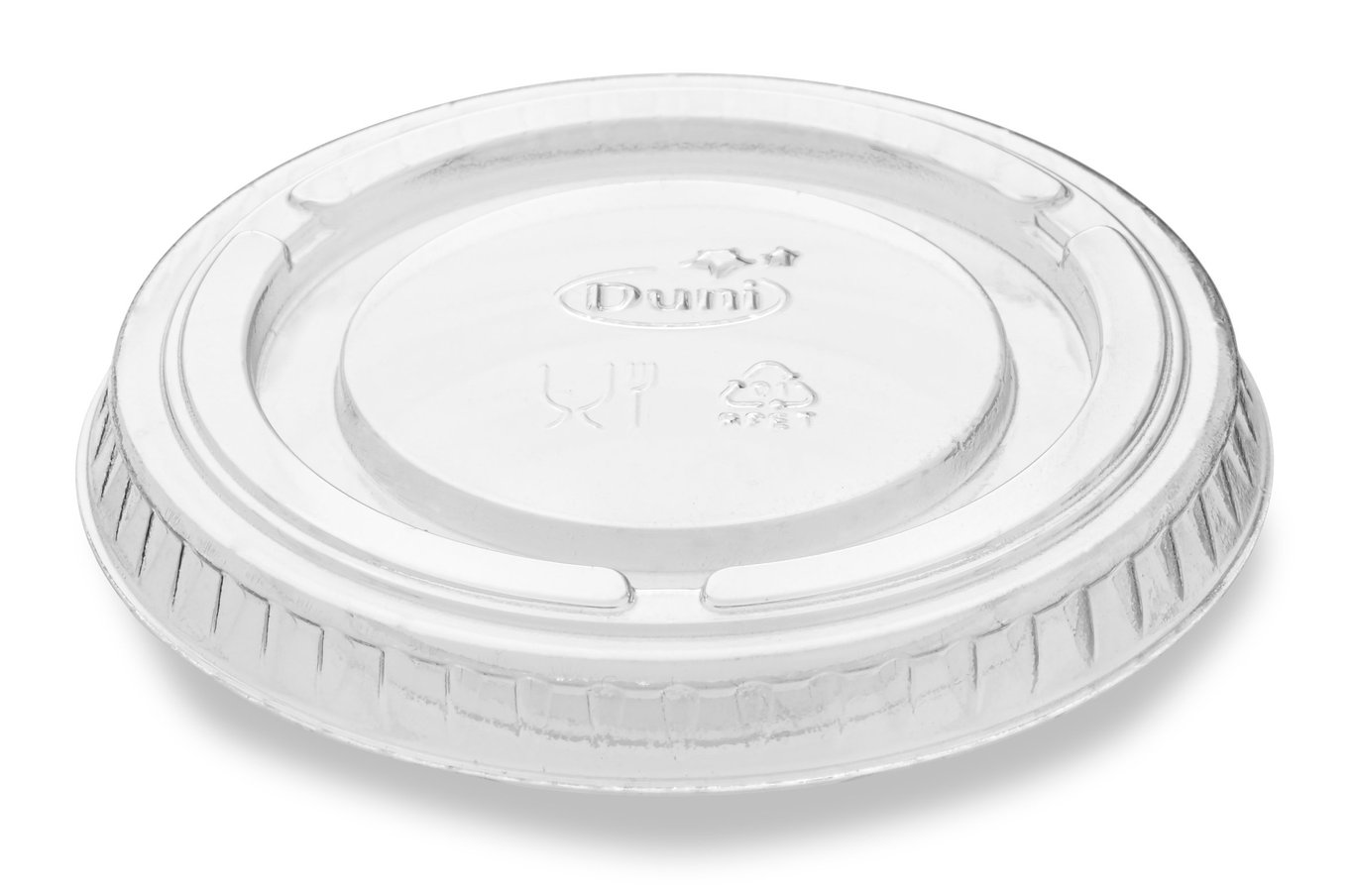 Klar plastlock till Duni RPET plastbägare med diameter 64mm