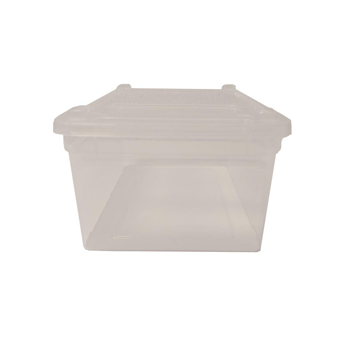 Klar plastburk med viklock, 185x125x75mm, 1300ml