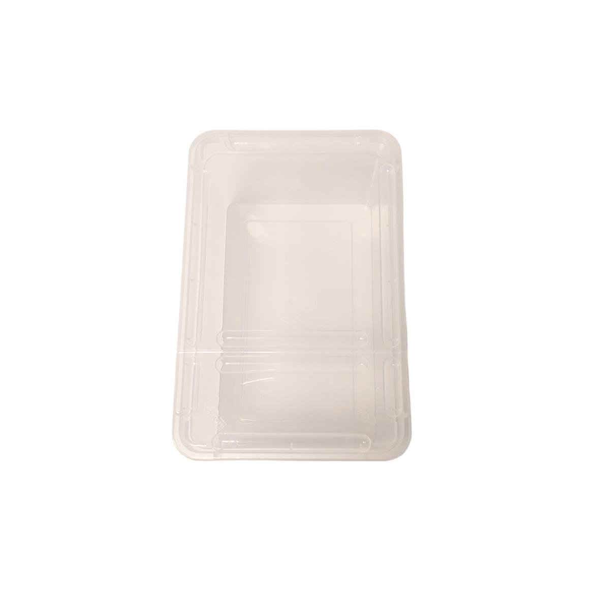 Klar plastburk med viklock, 185x125x75mm, 1300ml, genomskinlig