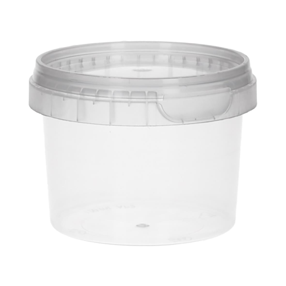 Klar rund plastbägare med lock, 120ml, diameter 69mm, tätslutande