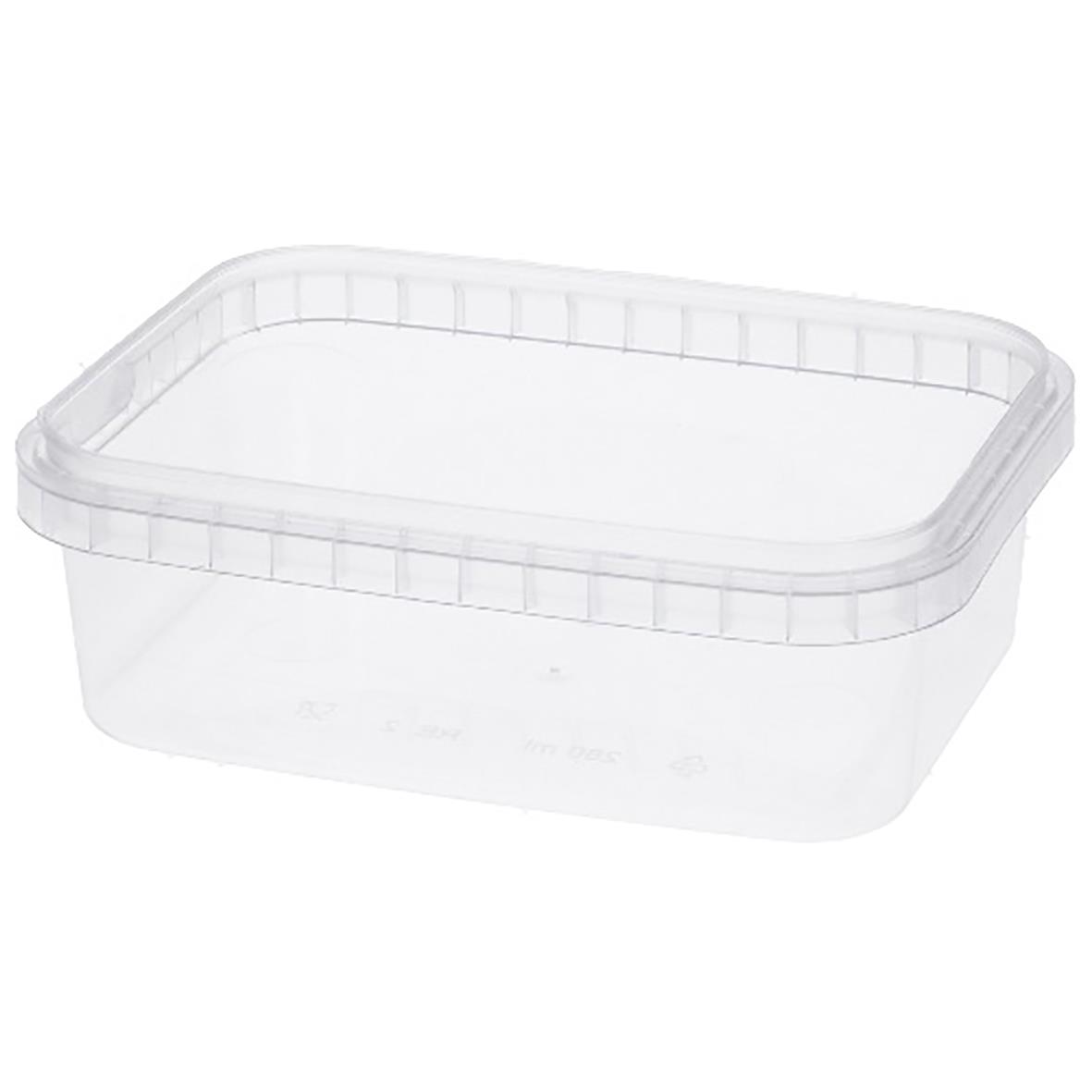 Klar plastbägare med lock, tätslutande, 192x129x60mm, 1000ml