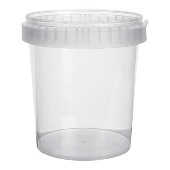 Klar plastbägare med tätt lock, Ø118x119mm, 770ml