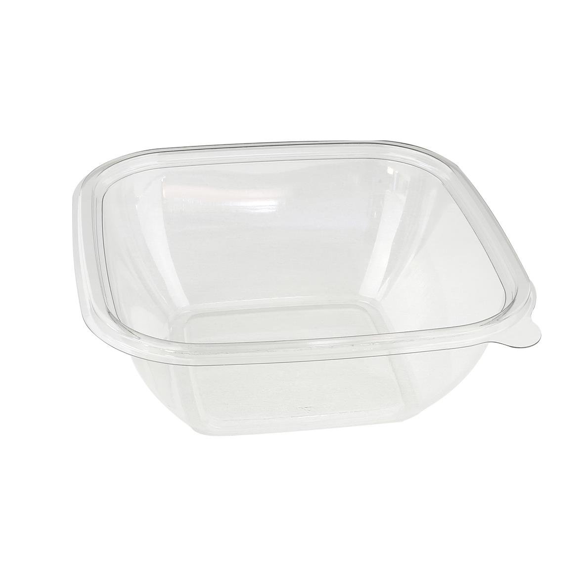 Klar plastlåda av PET med lock, 170x170x60mm, 1000ml